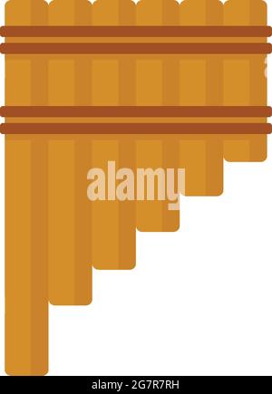 Pipe flute icon. Flat illustration of pipe flute vector icon isolated on white background Stock Vector