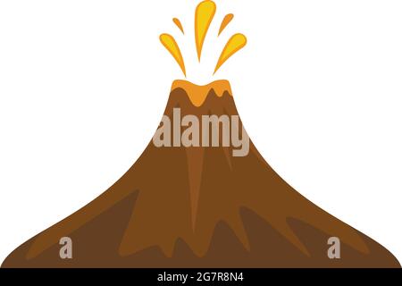 Peru volcano icon. Flat illustration of Peru volcano vector icon isolated on white background Stock Vector