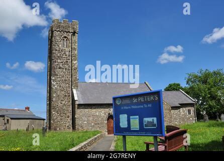 St Peter's Church, Johnston, Pembrokeshire, Wales Stock Photo