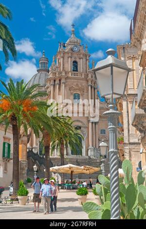 Duomo of San Giorgio (Dome of St. George) Cathedral in Ragusa Ibla Sicily Italy Stock Photo