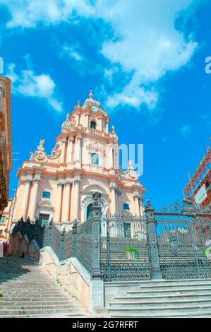 Duomo of San Giorgio (Dome of St. George) Cathedral in Ragusa Ibla Sicily Italy Stock Photo