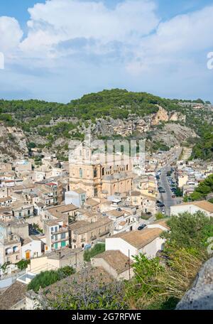 Beautiful View of Scicli, Ragusa, Sicily, Italy, Europe, World Heritage Site Stock Photo