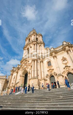 View on San Giorgio Church, Modica, Sicily Stock Photo