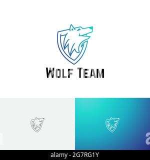 Wild Wolf Head Shield Game Esport Team Logo Stock Vector
