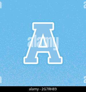 Letter A icon design. Back to school. College style. Grunge texture. Vector illustration, flat design Stock Vector