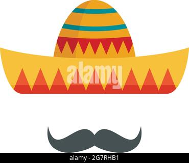 viva mexico mexican man with mustache wearing hat vector illustration ...