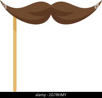 Flat Moustache Icon For Presentations Isolated On White Vector