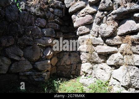 View of nuraghe Corruoe Stock Photo