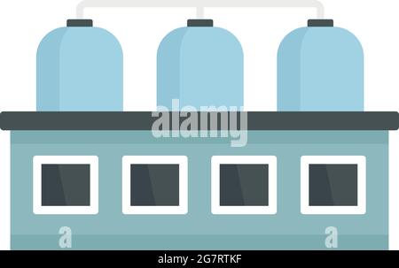 Milk factory building icon. Flat illustration of milk factory building ...