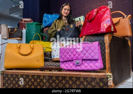 London, UK. 16th July, 2021. Bonhams Designer Handbags and Fashion