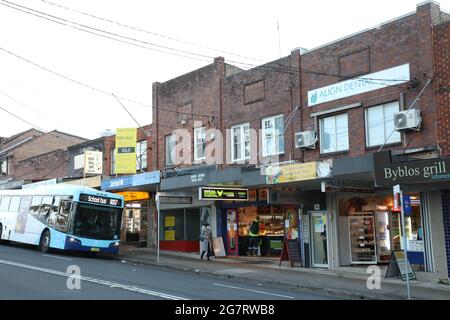 Businesses along Yarrara Road, Pennant Hills, NSW, Australia Stock Photo