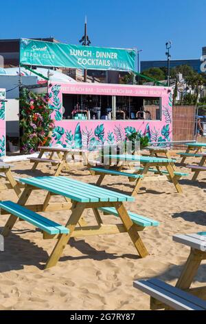 Bournemouth, Dorset UK. 16 July 2021. Sunset Beach Club opens on ...