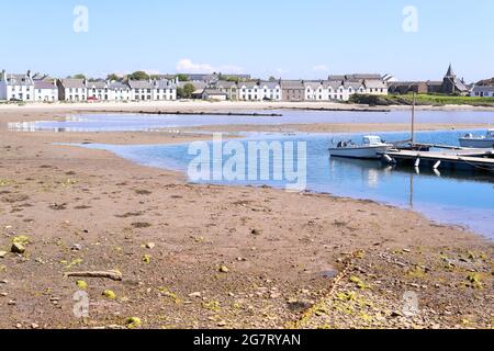 The harbour at Port Ellen on the Isle of Islay off the west coast of Scotland.  The small island is famous for it many whisky distilleries. Stock Photo