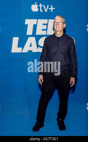 WEST HOLLYWOOD, CALIFORNIA - JULY 15, 2021: Apple CEO Tim Cook attends Apple's 'Ted Lasso' Season 2 Premiere at Pacific Design Center Stock Photo