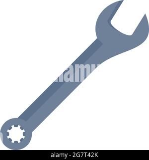 Hand wrench icon. Flat illustration of hand wrench vector icon isolated on white background Stock Vector