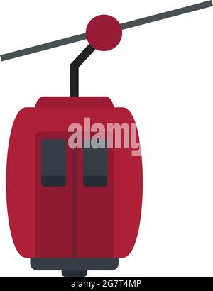Cable car icon. Flat illustration of cable car vector icon isolated on white background Stock Vector
