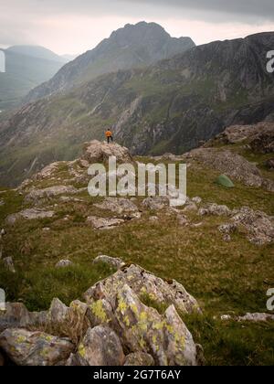 Wildcamping in Ogwen Valley, Wales Stock Photo