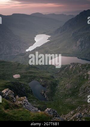 Sunrise from Y Garn, Snowdonia Stock Photo