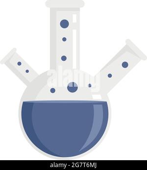 Boiling triple flask icon. Flat illustration of boiling triple flask ...