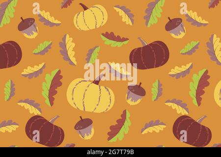 Cute autumn seamless pattern Stock Vector