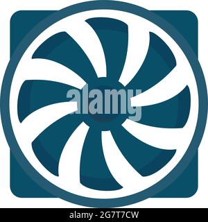 Pc plastic fan icon. Flat illustration of pc plastic fan vector icon isolated on white background Stock Vector