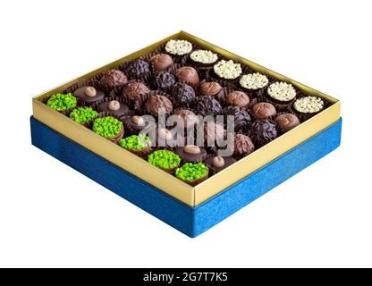 Gift chocolate isolated on white background. chocolate box Stock Photo