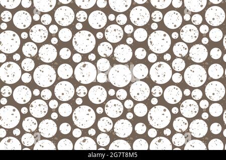 White circles on brown background with texture Stock Vector