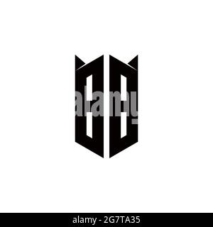 BB Logo monogram with shield shape designs template vector icon modern Stock Vector