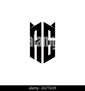 AG Logo monogram with shield shape designs template vector icon modern Stock Vector