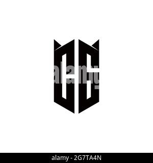 CG Logo monogram with shield shape designs template vector icon modern Stock Vector