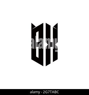 BX Logo monogram with shield shape designs template vector icon modern Stock Vector