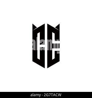 CE Logo monogram with shield shape designs template vector icon modern Stock Vector