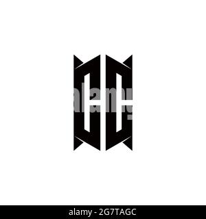CC Logo monogram with shield shape designs template vector icon modern Stock Vector