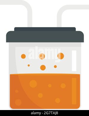 Boiling pipe flask icon. Flat illustration of boiling pipe flask vector icon isolated on white background Stock Vector