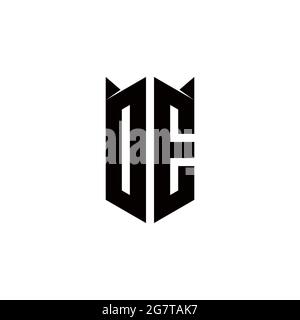 DE Logo monogram with shield shape designs template vector icon modern Stock Vector