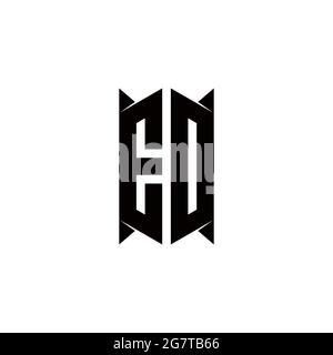 ED Logo monogram with shield shape designs template vector icon modern Stock Vector