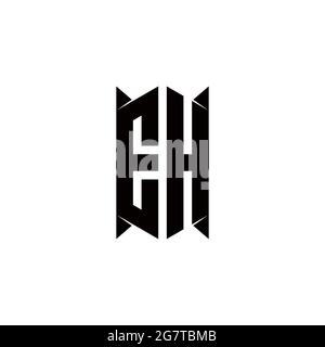 EH Logo monogram with shield shape designs template vector icon modern Stock Vector