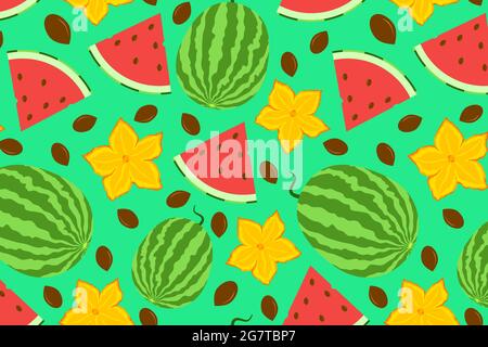 Cute watermelon seamless pattern Stock Vector