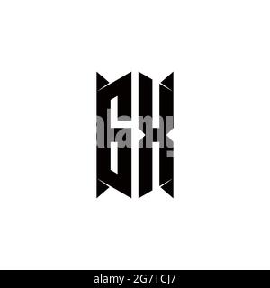 GX Logo monogram with shield shape designs template vector icon modern Stock Vector