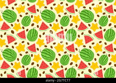 Cute watermelon seamless pattern Stock Vector