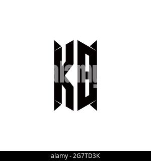 KB Logo monogram with shield shape designs template vector icon modern Stock Vector