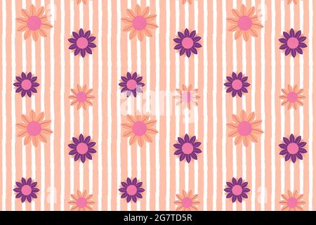 Tender sunflower seamless pattern in romantic mood Stock Vector