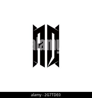 AQ Logo monogram with shield shape designs template vector icon modern Stock Vector