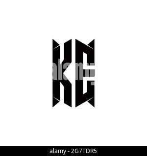 KE Logo monogram with shield shape designs template vector icon modern Stock Vector