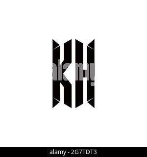 KH Logo monogram with shield shape designs template vector icon modern Stock Vector