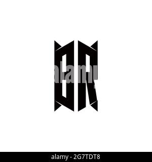BR Logo monogram with shield shape designs template vector icon modern Stock Vector