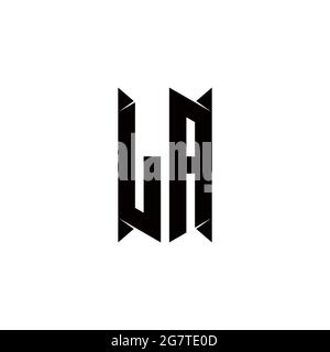 LA Logo monogram with shield shape designs template vector icon modern Stock Vector