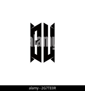 BU Logo monogram with shield shape designs template vector icon modern Stock Vector
