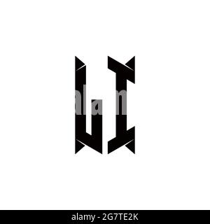 LI Logo monogram with shield shape designs template vector icon modern Stock Vector