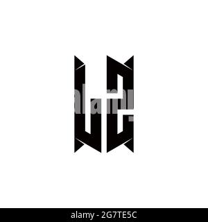 LZ Logo monogram with shield shape designs template vector icon modern Stock Vector